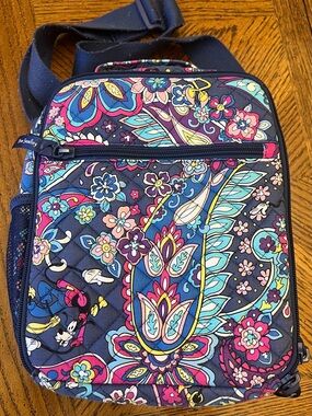 Vera Bradley Disney Navy Multicolor Quilted Floral Paisley Lunch/Cooler Bag
